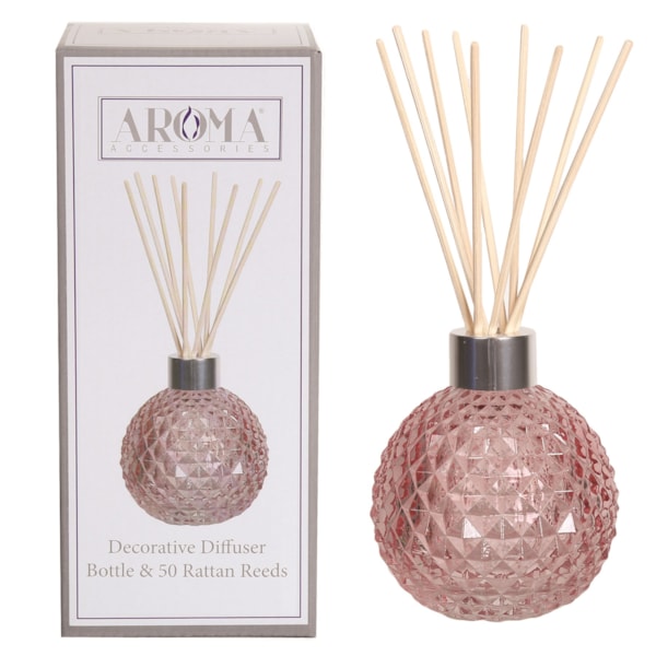 Pink Lustre Glass Reed Diffuser & 50 Rattan Reeds