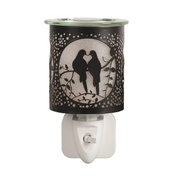 Wax Melter Plug In - Black & Gold Silhouette Doves 13cm