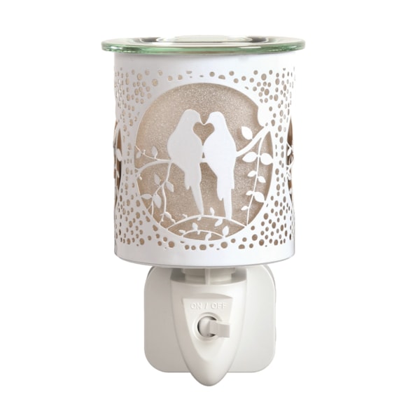 Wax Melter Plug In - White & Gold Silhouette Doves 13cm