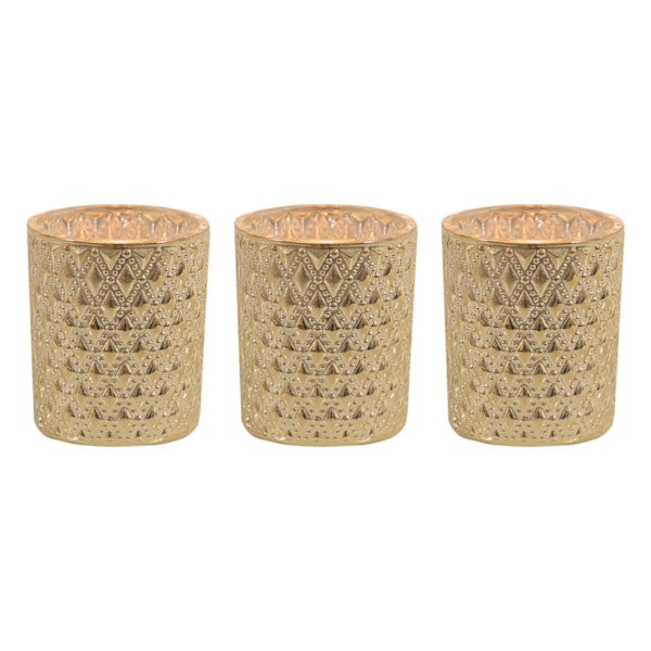 Champagne Lustre Set of 3 Tealight Votive Holder