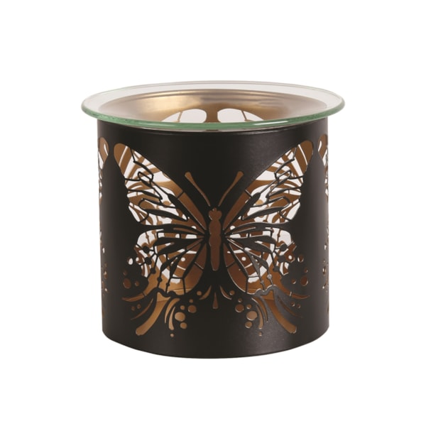 Tealight Wax Melter and Candle Holder - Black & Gold Silhouette Melter Butterfly