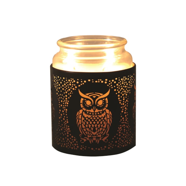 Tealight Wax Melter and Candle Holder - Black & Gold Silhouette Melter Owl