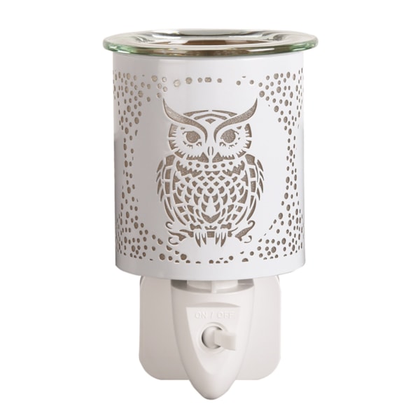 Wax Melter Plug In - White & Gold Silhouette Owl 13cm