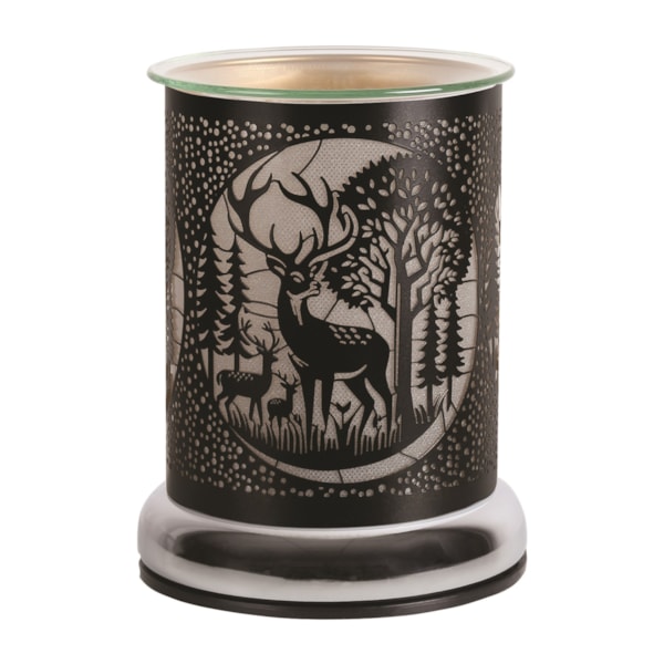 Electric Wax Melter Touch - Black Silhouette Deer Family 17cm