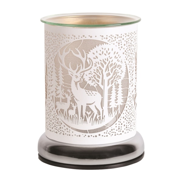 Electric Wax Melter Touch - White Silhouette Deer Family 17cm