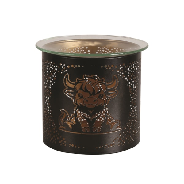 Tealight Wax Melter and Candle Holder - Black & Gold Silhouette Melter Highland