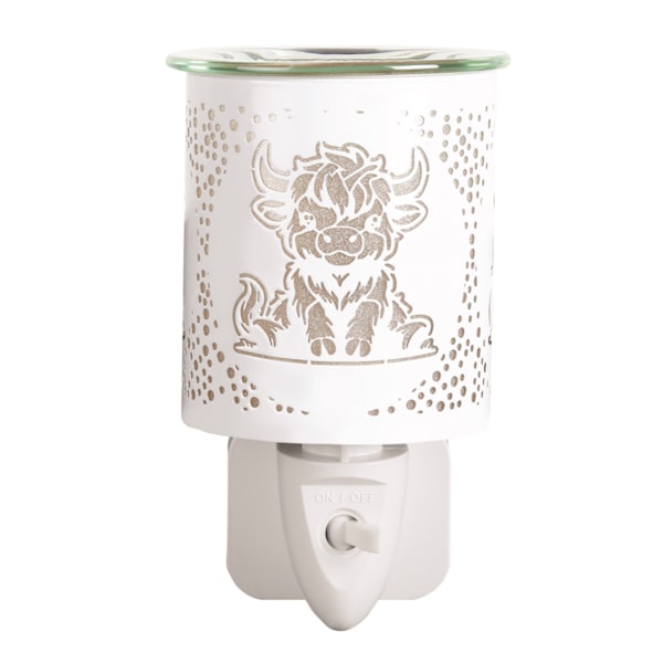 Wax Melter Plug In - White & Gold Silhouette Highland 13cm