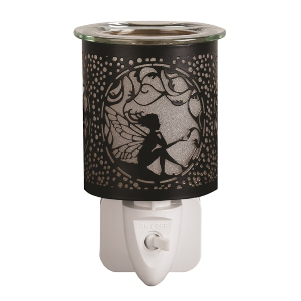 Wax Melter Plug In - Black & Gold Silhouette Seated Fairy 13cm