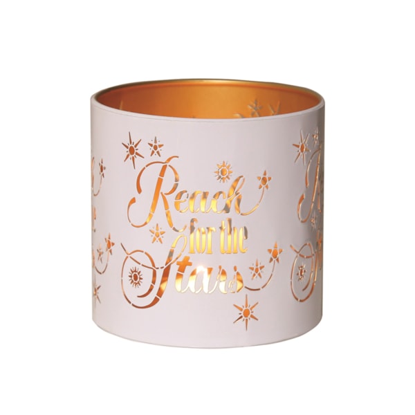 Tealight Wax Melter and Candle Holder - White & Gold Silhouette Melter Reach