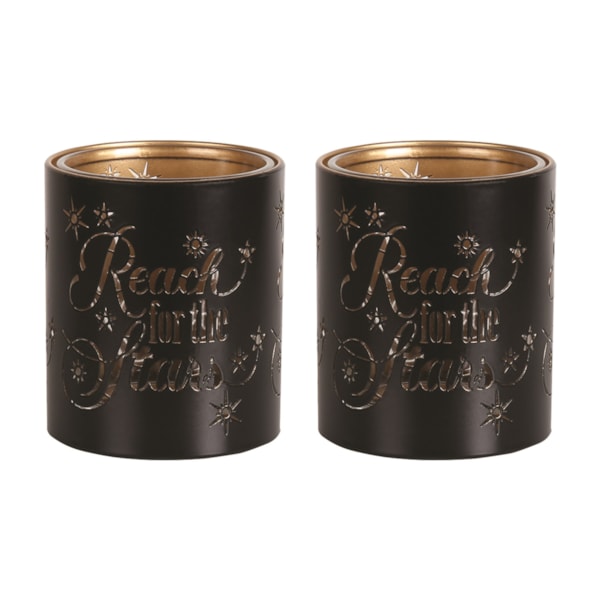 Votive Holder Metal Silhouette – Black and Gold Reach set of two