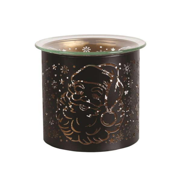 Tealight Wax Melter and Candle Holder - Black & Gold Silhouette Melter Santa