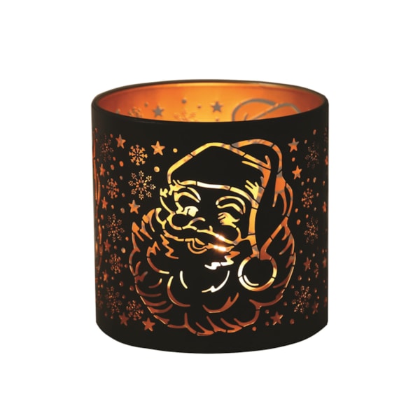 Tealight Wax Melter and Candle Holder - Black & Gold Silhouette Melter Santa