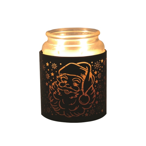 Tealight Wax Melter and Candle Holder - Black & Gold Silhouette Melter Santa