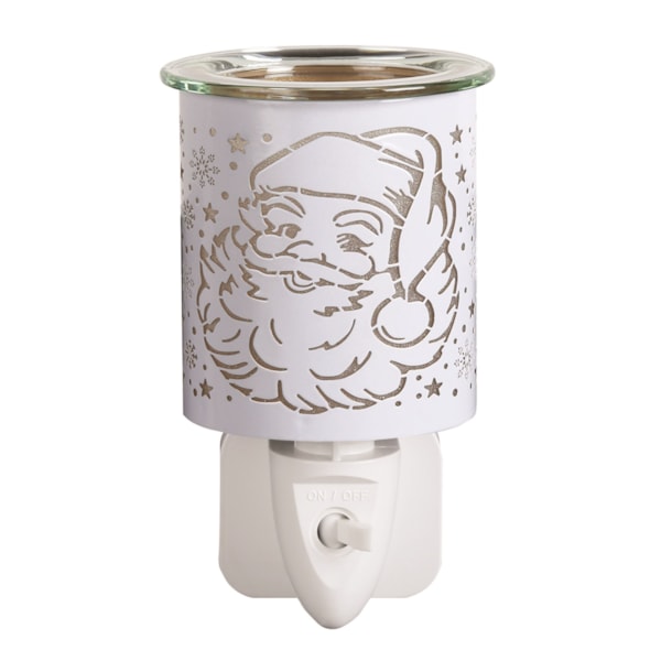 Wax Melter Plug In - White & Gold Silhouette Santa 13cm