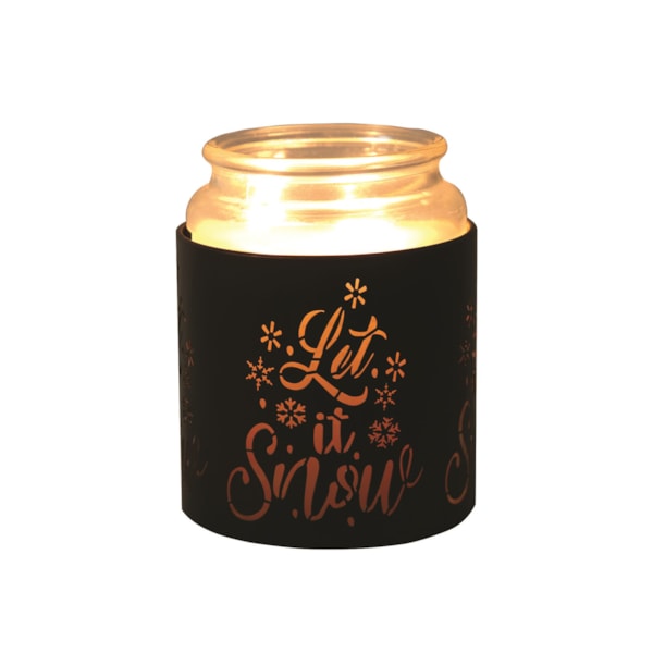 Tealight Wax Melter and Candle Holder-Black &Gold Silhouette Melter Let it Snow