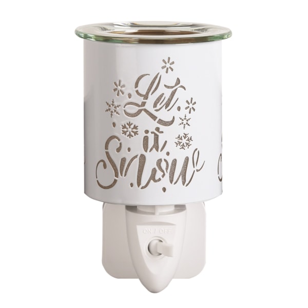 Wax Melter Plug In - White & Gold Silhouette Let it 13cm