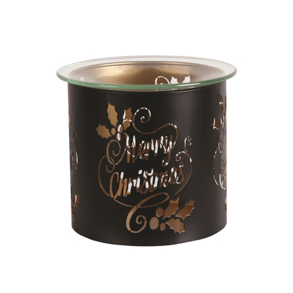 Tealight Wax Melter and Candle Holder - Black & Gold Silhouette Melter Merry