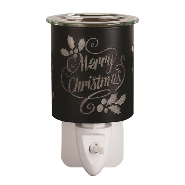 Wax Melter Plug In - Black & Gold Silhouette Merry 13cm