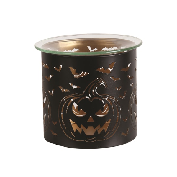 Tealight Wax Melter and Candle Holder - Black & Gold Silhouette Melter Pumpkin