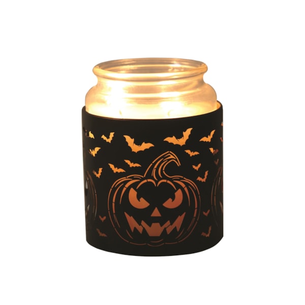 Tealight Wax Melter and Candle Holder - Black & Gold Silhouette Melter Pumpkin