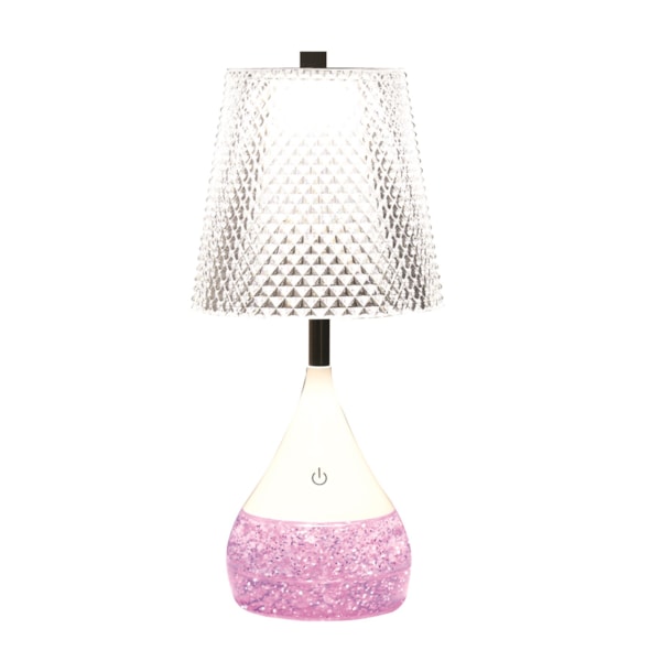 Diamond Shade LED Colour Changing Glitter Lamp 13 x 28cm