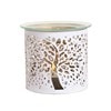 Tealight Wax Melter and Candle Holder - White Silhouette Tree of Life 10.5cm