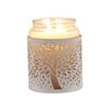 Tealight Wax Melter and Candle Holder - White Silhouette Tree of Life 10.5cm