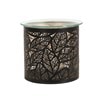 Tealight Wax Melter and Candle Holder - Black Silhouette Leaves 10.5cm