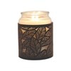 Tealight Wax Melter and Candle Holder - Black Silhouette Leaves 10.5cm