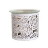 Tealight Wax Melter and Candle Holder - White Silhouette Leaves 10.5cm