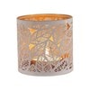 Tealight Wax Melter and Candle Holder - White Silhouette Leaves 10.5cm