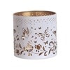 Tealight Wax Melter & Candle Holder - White & Gold Silhouette Butterfly 10.5cm