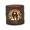 Tealight Wax Melter & Candle Holder - Black & Gold Silhouette Doves 10.5cm