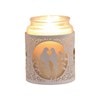 Tealight Wax Melter & Candle Holder - White & Gold Silhouette Doves 10.5cm