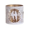 Tealight Wax Melter & Candle Holder - White & Gold Silhouette Doves 10.5cm