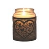 Tealight Wax Melter & Candle Holder - Black & Gold Silhouette Heart 10.5cm