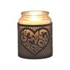 Tealight Wax Melter & Candle Holder - Black & Silver Silhouette Heart 10.5cm