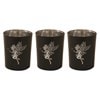 Black & Silver Fairy Tealight Votive Holders Set3