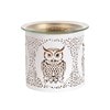 Tealight Wax Melter and Candle Holder - White & Gold Silhouette Melter Owl