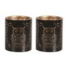 Votive Holder Metal Silhouette – Black and Gold Owl set of two