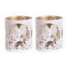 Votive Holder Metal Silhouette – White and Gold Fly Fairy set of two