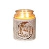 Tealight Wax Melter and Candle Holder -White&Gold Silhouette Melter Deer Family