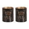 Votive Holder Metal Silhouette – Black and Gold Highland set of two