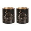 Votive Holder Metal Silhouette – Black and Gold Home set of two