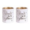 Votive Holder Metal Silhouette – White and Gold Reach set of two