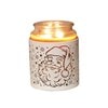 Tealight Wax Melter and Candle Holder - White & Gold Silhouette Melter Santa