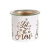 Tealight Wax Melter and Candle Holder-White & Gold Silhouette Melter Let it Snow