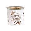 Tealight Wax Melter and Candle Holder - White & Gold Silhouette Melter Merry