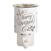 Wax Melter Plug In - White & Gold Silhouette Merry 13cm