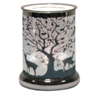 Electric Wax Melter Touch - Silver Silhouette Woodland Deer 17cm